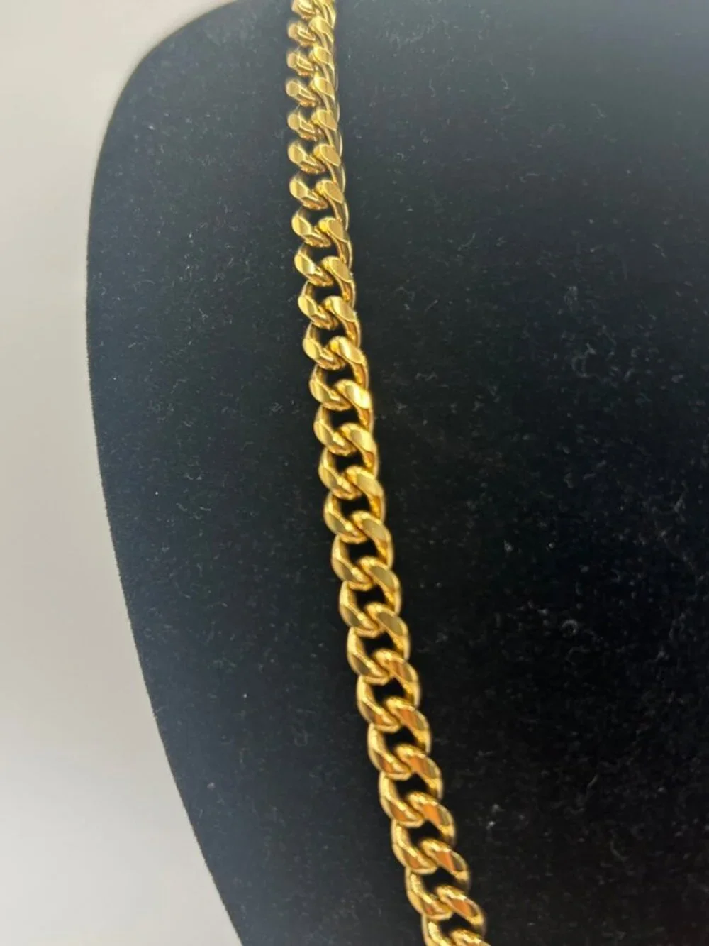 Cuban Link Chain Real Gold 7mm 26 Inch Plated Stainless Steel Durable Mens
